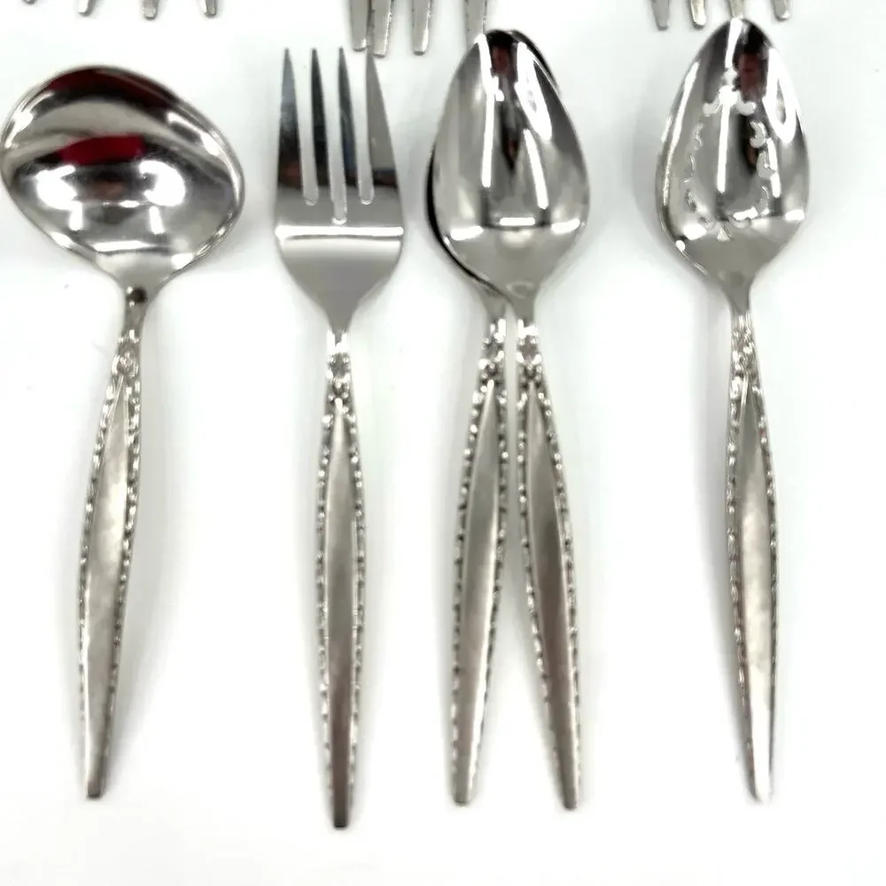 Oneida Community Stainless Venetia flatware set. Serving spoons